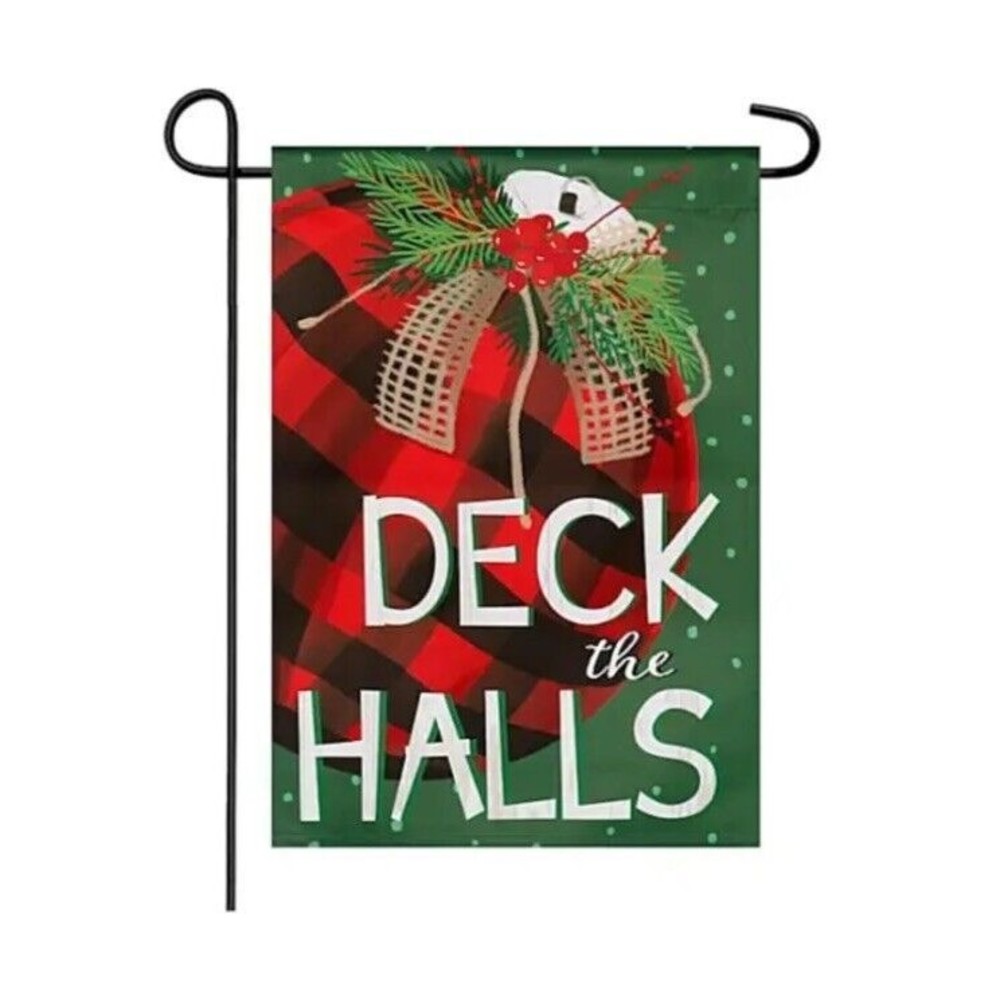 STYLE SELECTIONS 12.5" x 18" HOLIDAY Garden Flag - "DECK THE HALLS"